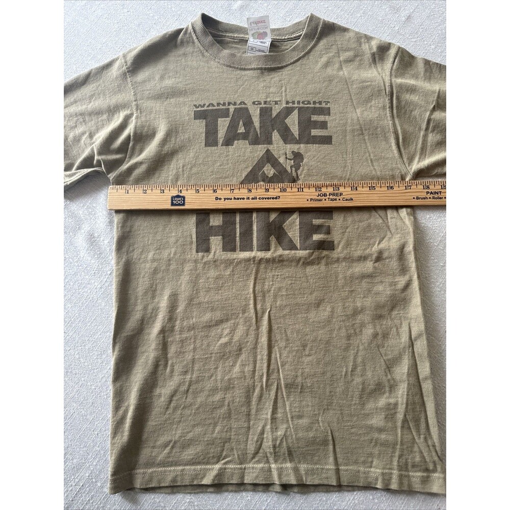 Vtg 90s Fruit Of The Loom Sz Small DARE Shirt Wanna‎ Get High Take A Hike FLAW - Picture 9 of 10